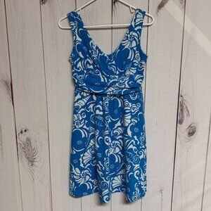 Lilly Pulitzer Shianne Dress Medium Azure Ariel Blue Tides EUC